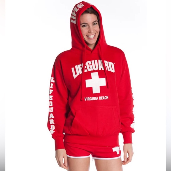Lifeguard Hoodie Sweatshirt Virginia Beach Life Guard - Picture 2 of 11